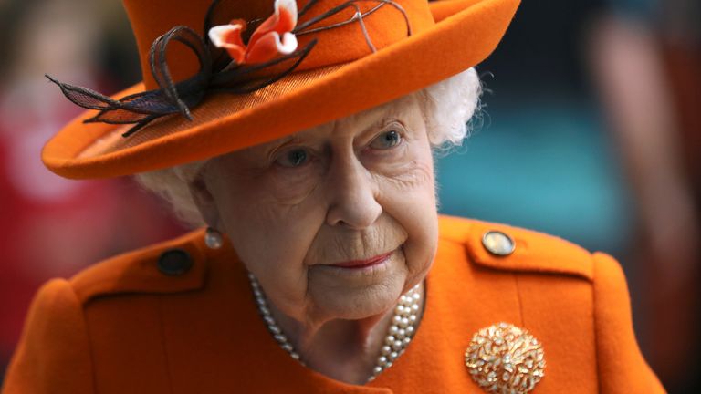 Britain's Queen Elizabeth II looks on during a visit to the Science Museum on March 07, 2019 in London, England.