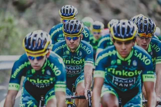 Tinkoff-Saxo trains in Gran Canaria.