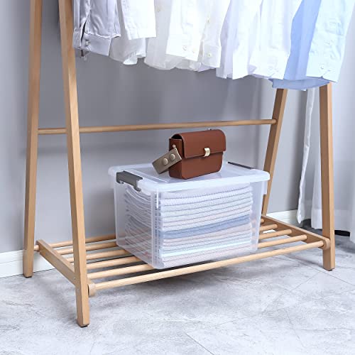 Citylife 32 Qt Plastic Storage Bins With Latching Lids Stackable Storage Containers for Organizing Large Clear Storage Box for Garage, Closet, Kitchen, 4 Packs