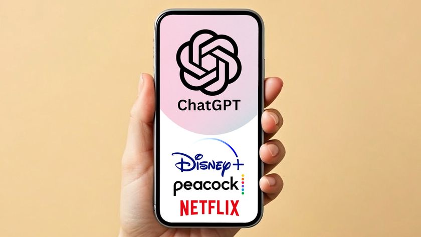 ChatGPT logo with Disney +, Peacock and Netflix on a phone