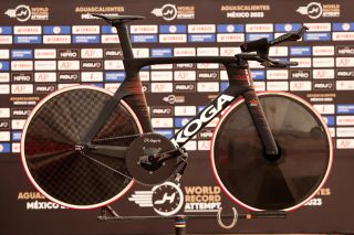 Jeffrey Hoogland's bike for the kilo world record 2023