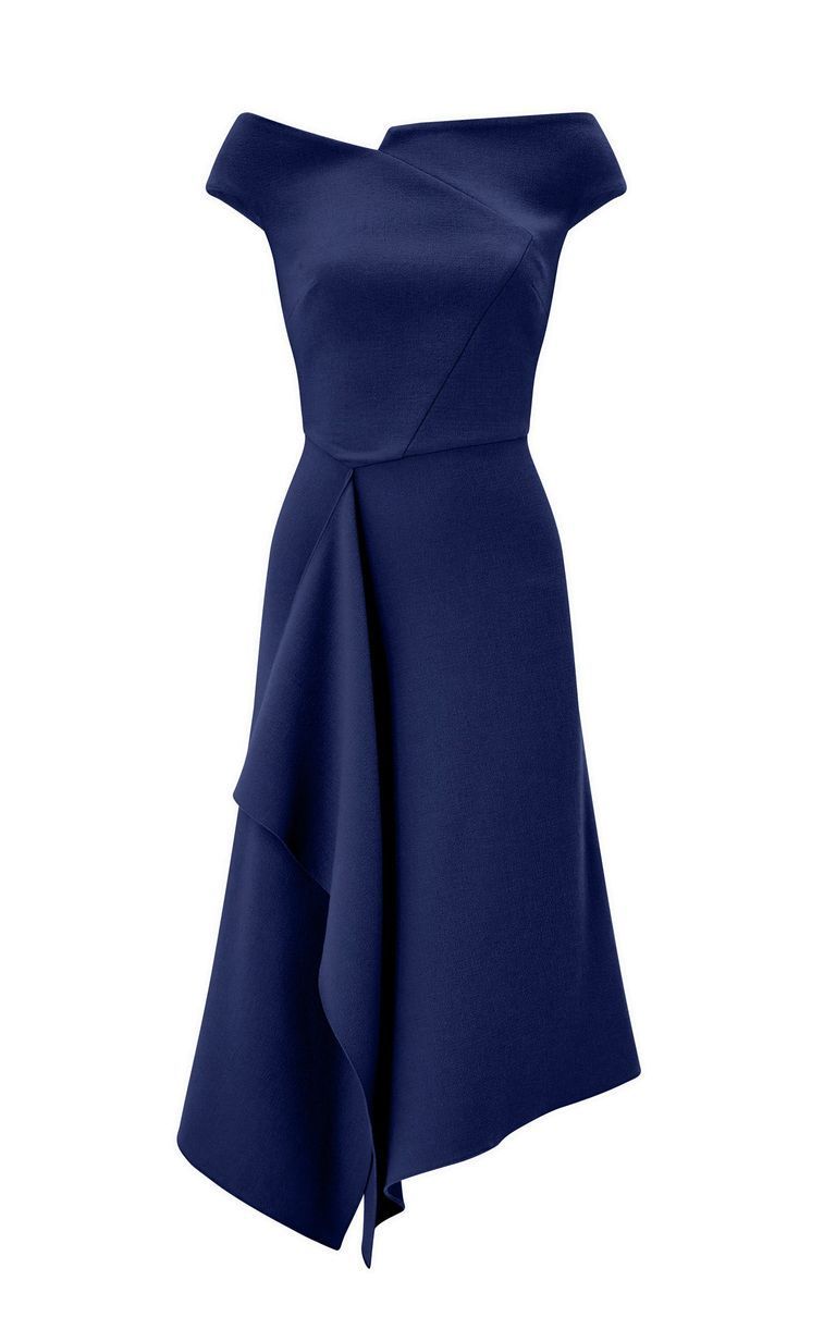 Clothing, Dress, Cobalt blue, Blue, Cocktail dress, Day dress, Electric blue, A-line, Shoulder, Sleeve,