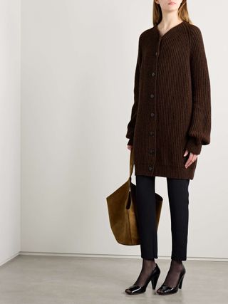 Jina Oversized Ribbed Cashmere Cardigan