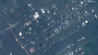 Much of the Louisiana town of Jean Lafitte remained underwater on Aug. 31, 2021, as shown in this photo captured by Maxar Technologies' WorldView-2 satellite.