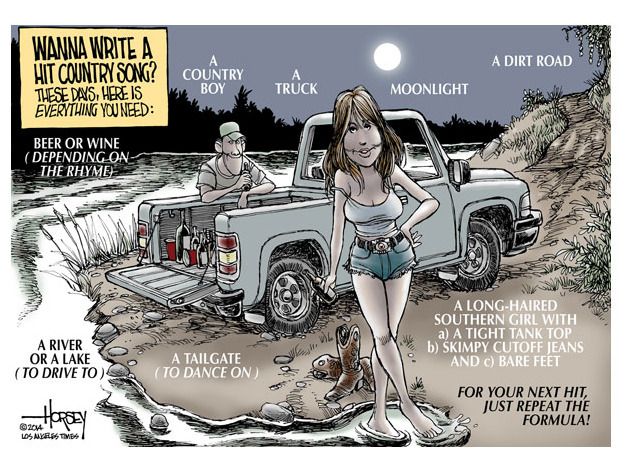 Editorial cartoon country music