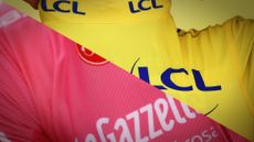 Yellow and pink jerseys from the Giro and Tour