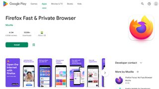 Website screenshot for Firefox on Google Play