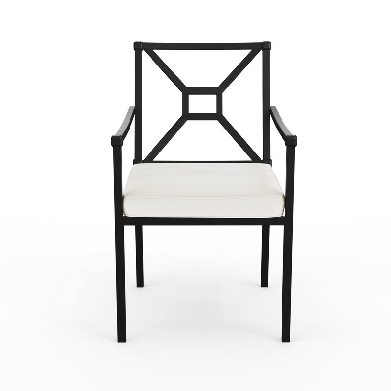 Martha Stewart Lily Pond All-Weather Steel Frame Stackable Patio Armchair With Cushion & Reviews | Wayfair
