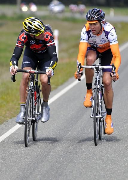 Hayden Roulston of Calder Stewart has words with Jack Bauer of Share the Road