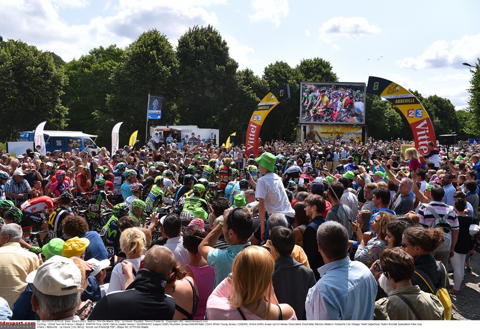On the startline on stage 6 of the 2015 Tour de France