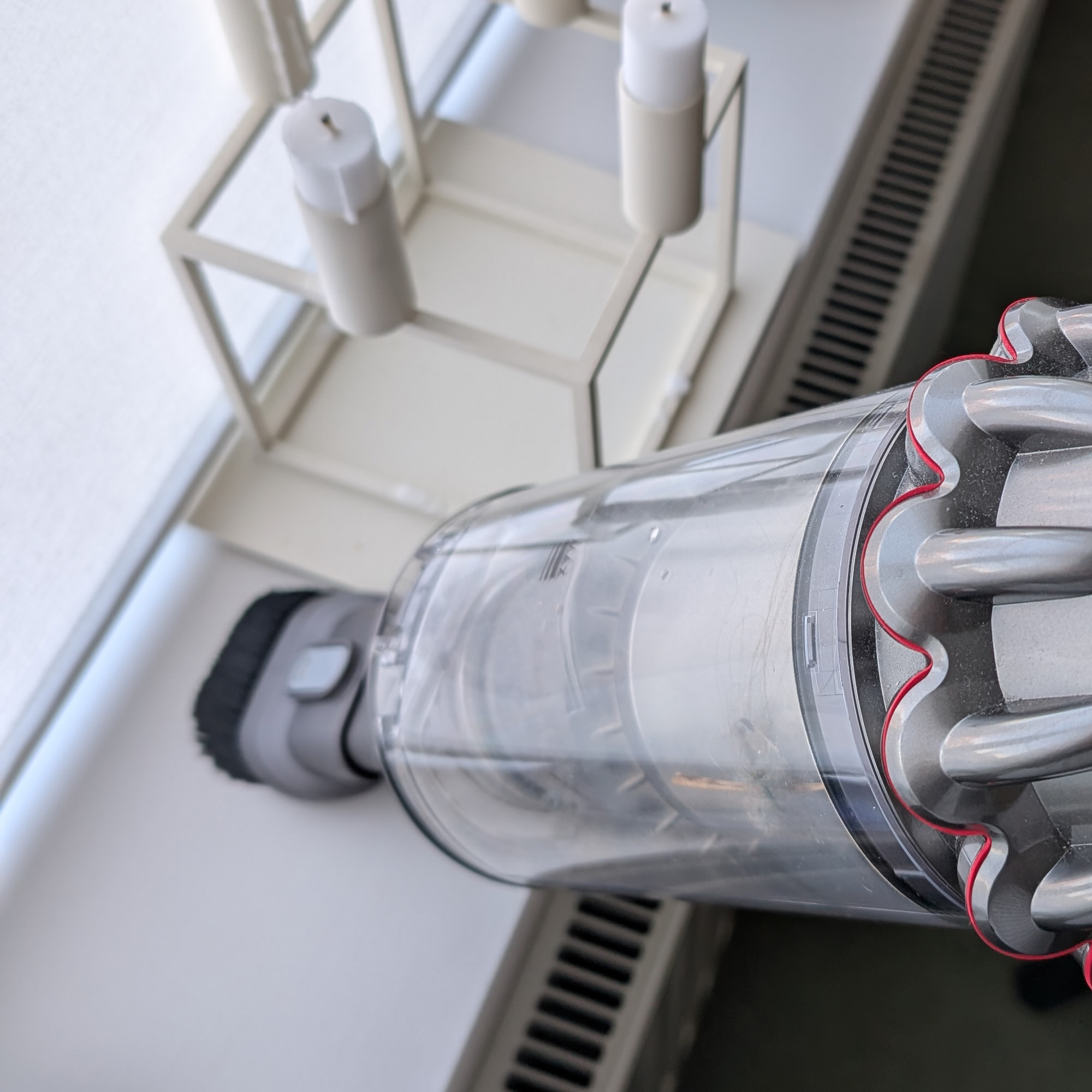 The Dyson V11 Advanced being tested at home