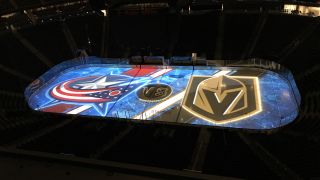 Christie’s projection mapping technology energizes the crowd at T-Mobile Arena in Las Vegas during the Golden Knights’ pregame show.