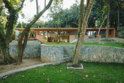 modernist garden dwelling among verdant greenery in brazil