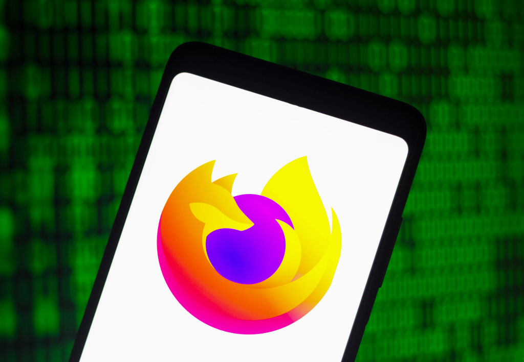 Mozilla Firefox logo on a smartphone