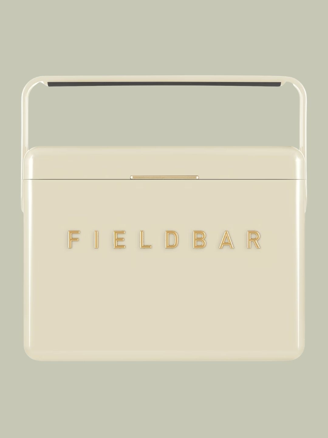Fieldbar, Mini Bar Cooler Box With Leather Sling in White