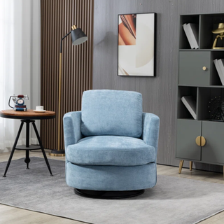 Zarren Upholstered Swivel Barrel Chair