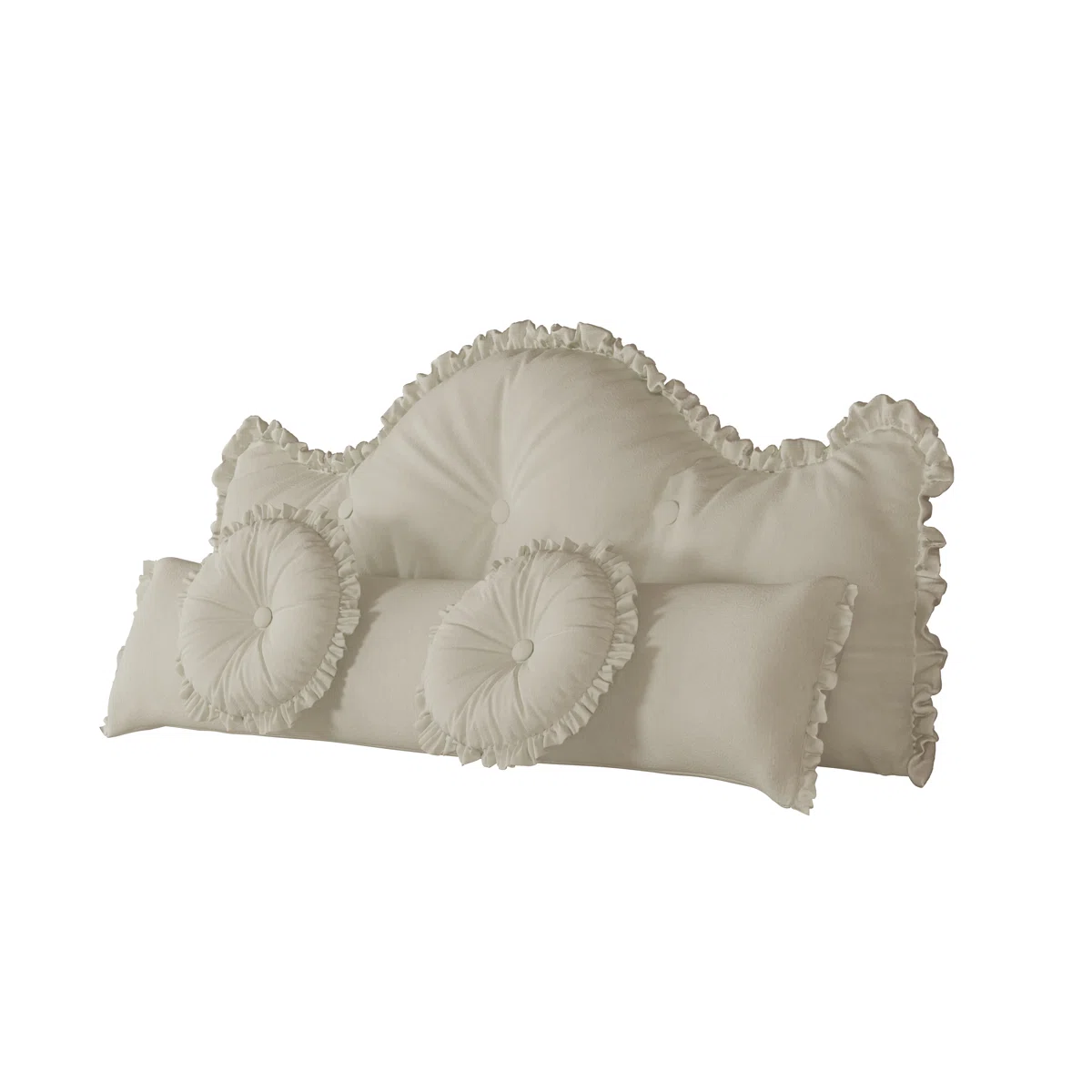 Ruffled white headboard