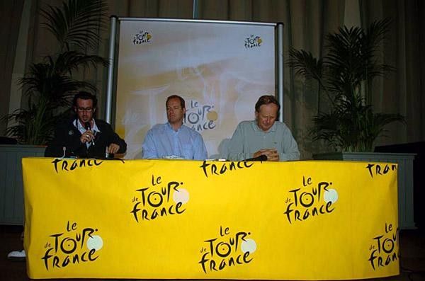 Christian Prudhomme (center) and Patrice Clerc (right) may be think of other, better rest days.