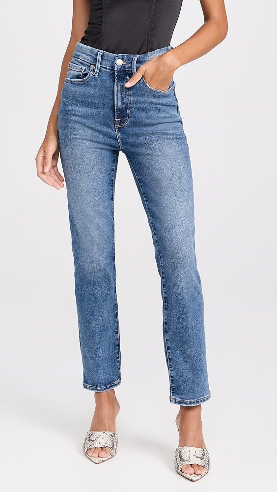 Good American Always Fits Good Legs Straight Jeans