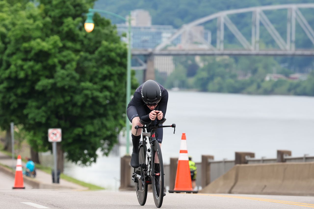 Lidia Cusack rides to victory at the 2024 women's junior 17-18 time trial national championship in Charleston, West Virginia