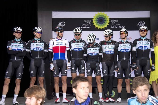 Omega Pharma QuiStep line up on stage