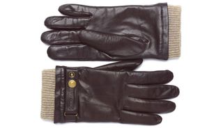 Leather touchscreen gloves