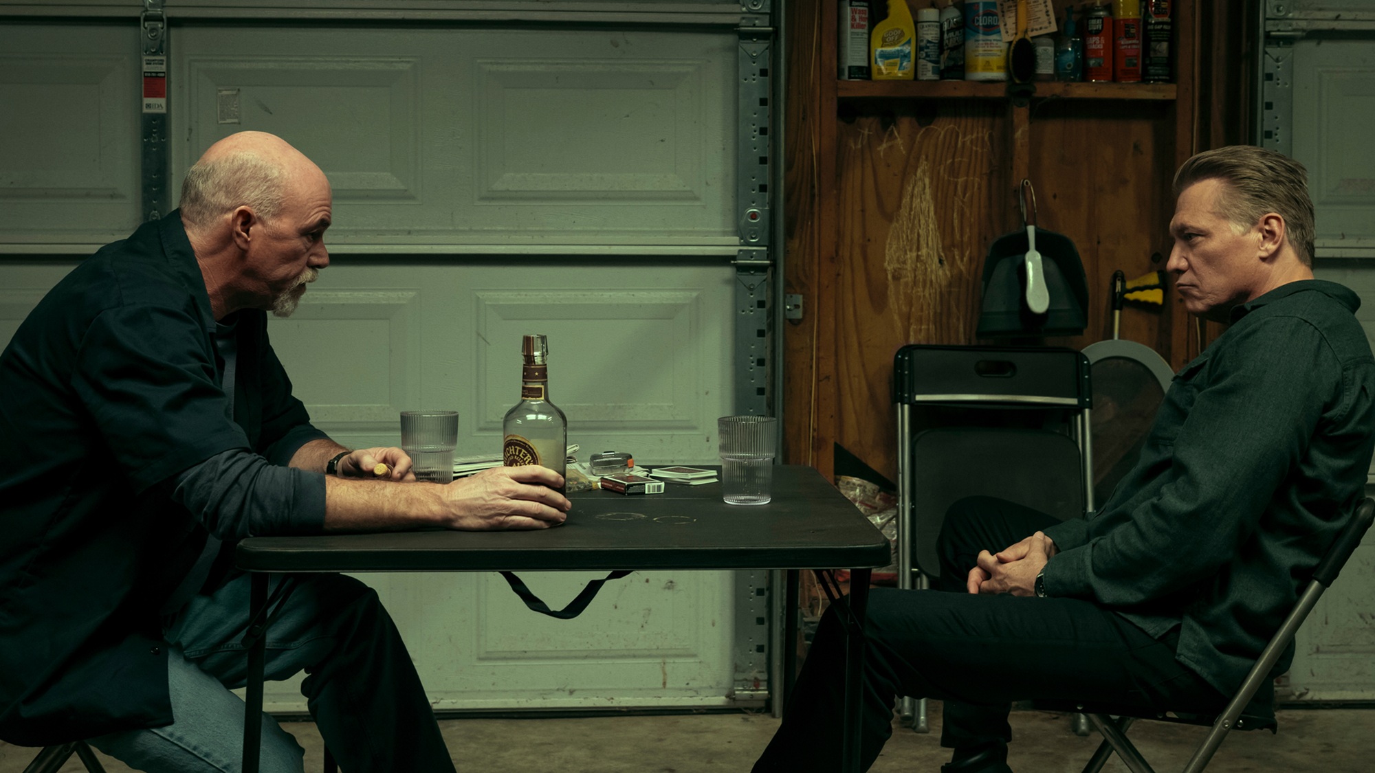 Michael Gaston as Sheriff Porter, Holt McCallany as Harlan Buckley in episode 103 of The Waterfront