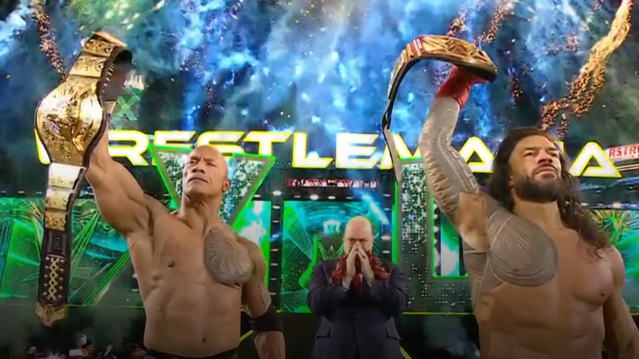 The Rock y Roman Reigns en Wrestlemania 40