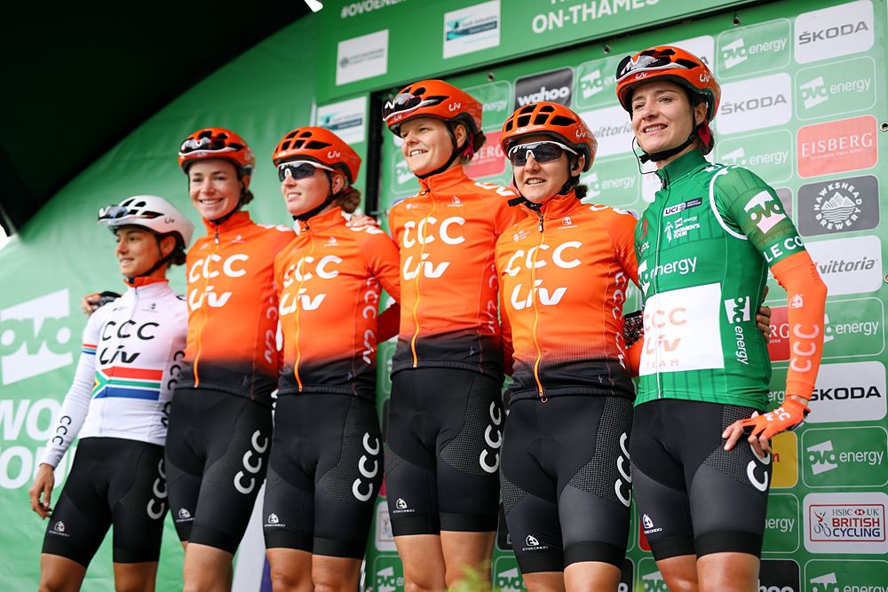 Overnight race leader Marianne Vos (CCC-Liv) ahead of stage 3 at the OVO Energy Women's Tour