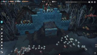 Monsters charging at a stone wall in Cataclismo.