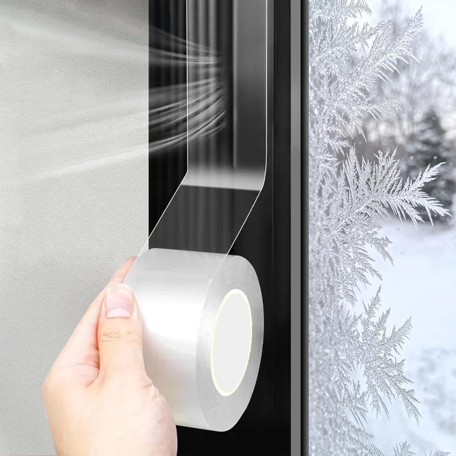 Wordmouk Window Weather Sealing Tape 3 Cm X 10 M Waterproof Window Draft Isolation Sealing Film Weather Seal Tape for Door Draft Stopper Adhesive Tape No Residue Sealant for Winter