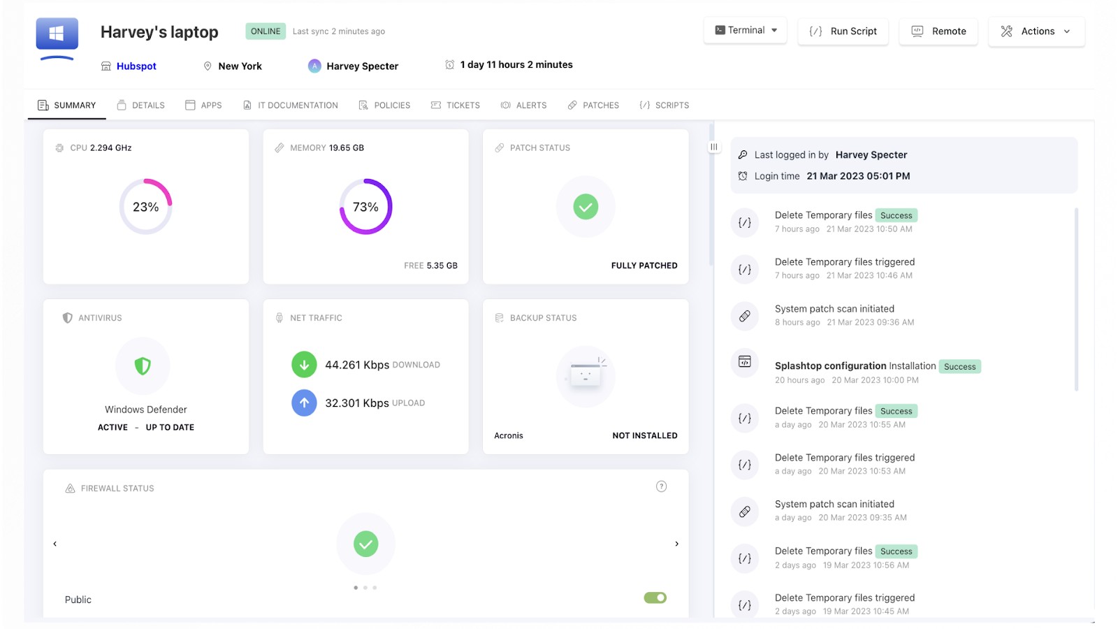 SuperOps interface snapshot