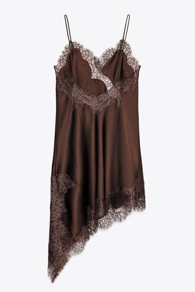 Zara, ZW Collection Asymmetric Lace Dress