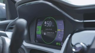 2022 Chevy Bolt EUV info panel behind steering wheel