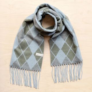 personalised gifts - blue and green checkered scarf