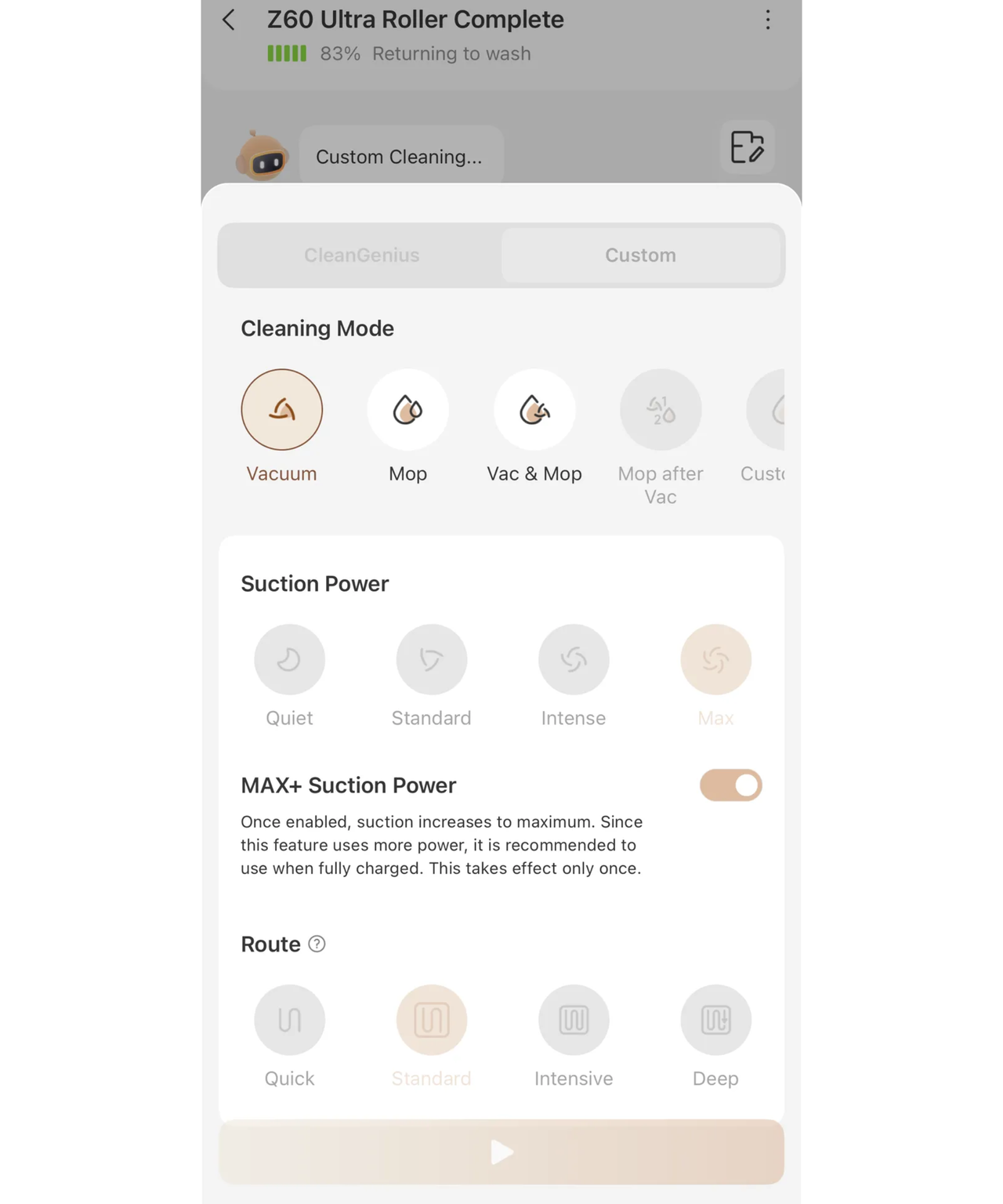 The app for the MOVA kitchen mop
