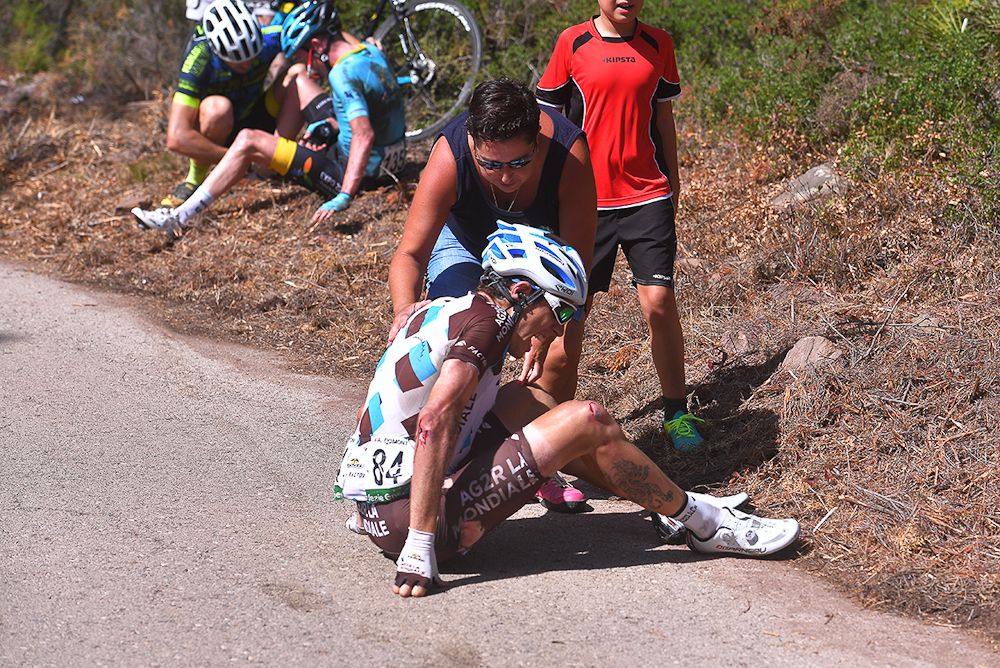 Axel Domont hit the deck during stag 6
