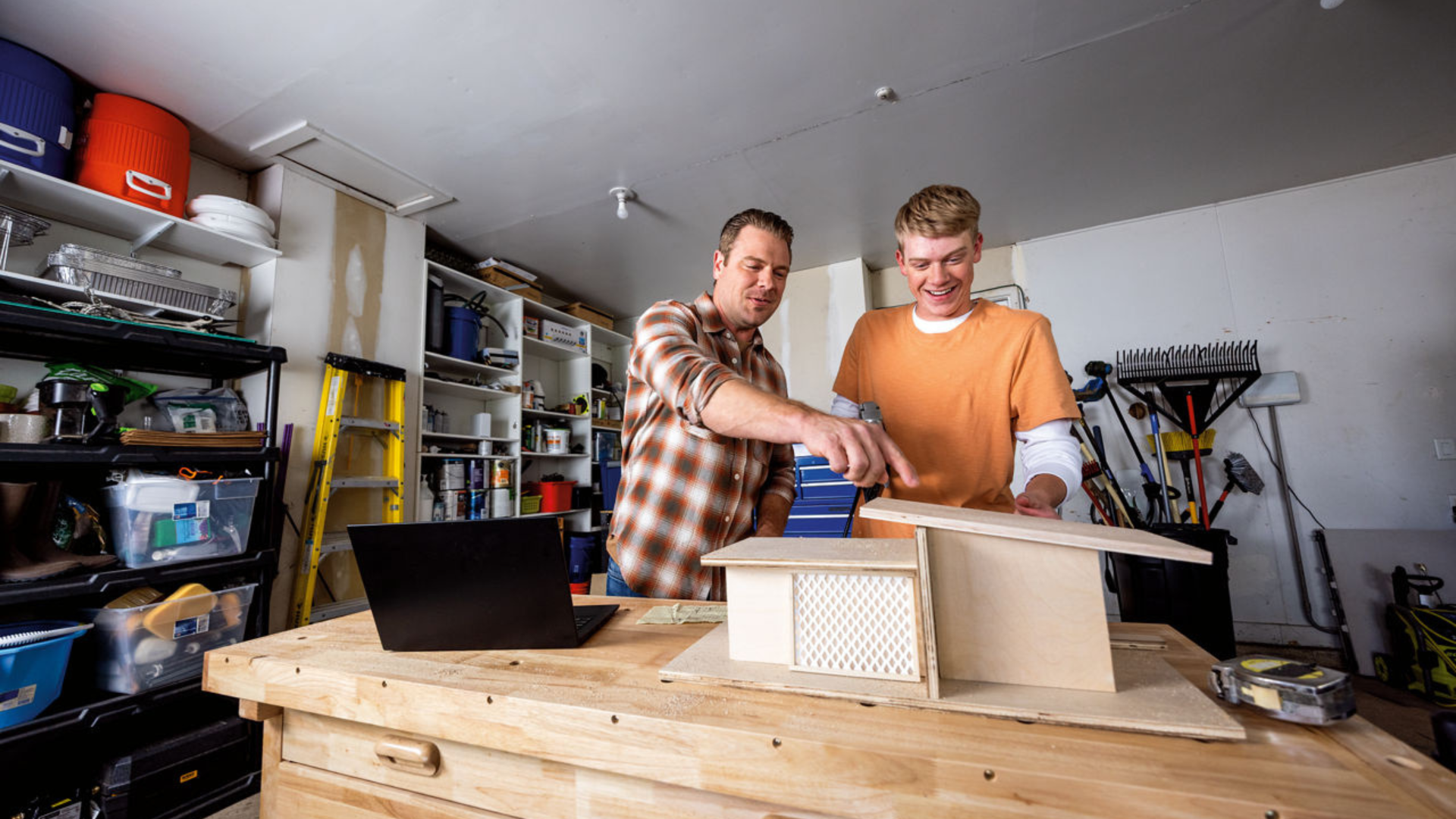 Lifestyle shot showing people using home fiber