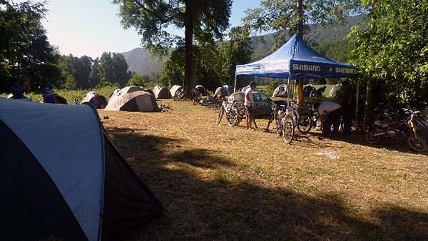 The atmosphere around the campsite was relaxing.
