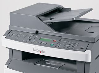 Lexmark X 364dn Image: This image features a close-up view of the Lexmark X 364dn.