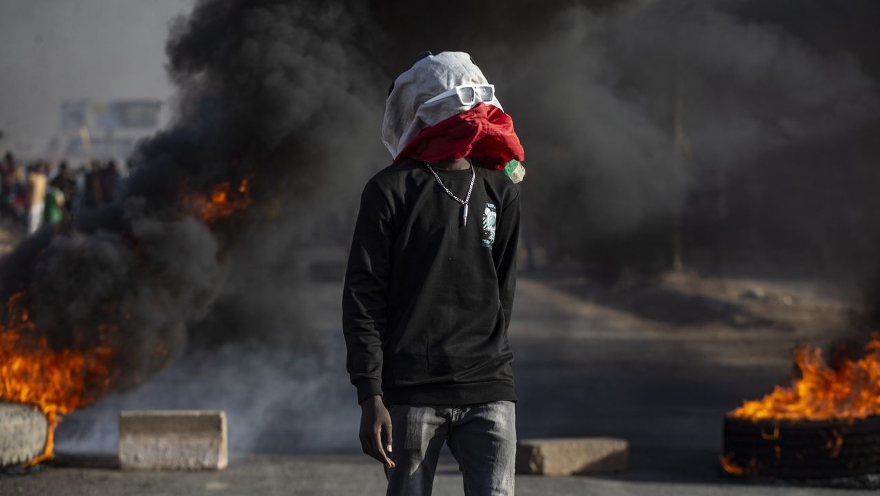 Protests take place on the streets of Khartoum, Sudan