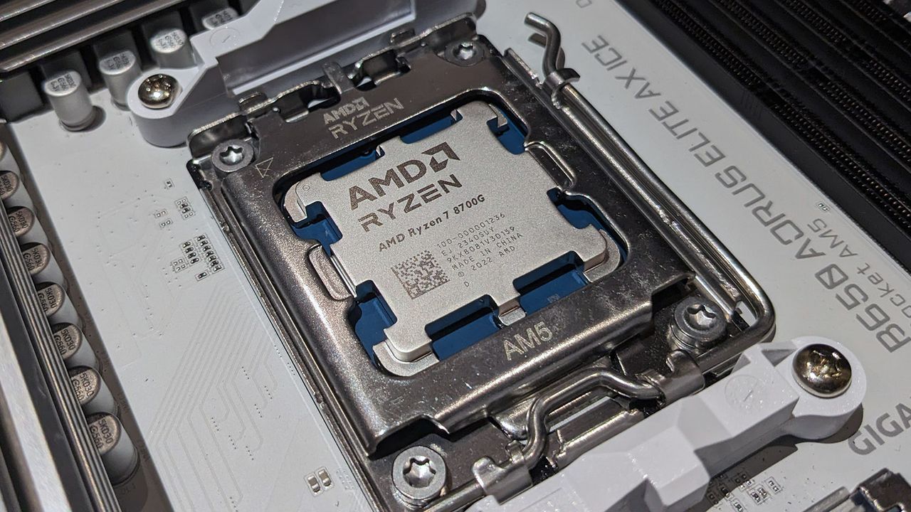 AMD Ryzen 7 8700G CPU in socket