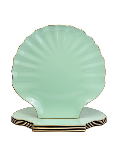 Scalloped Seashell Charger Plates, Set of 6