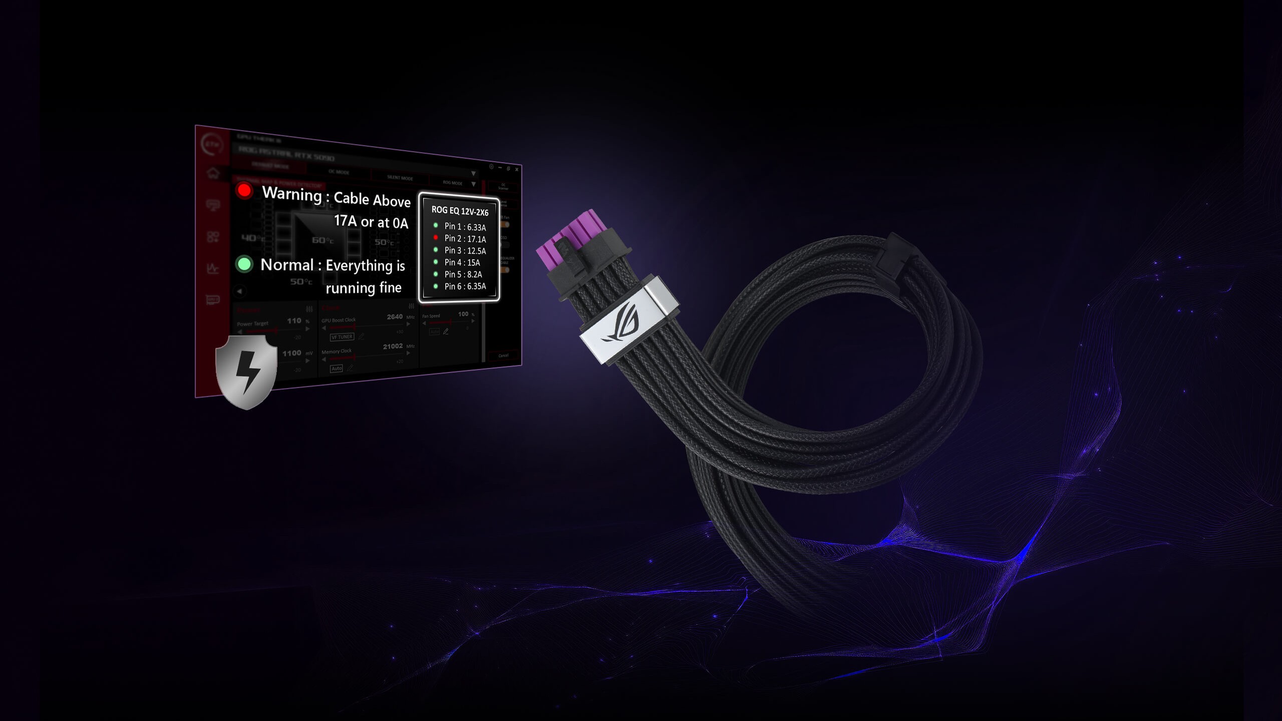 Render of Asus GPU Tweak software and ROG Equalizer