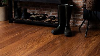 dark laminate floor in hallway