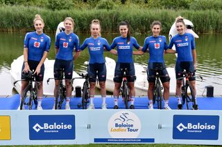 Rachele Barbieri (Italy) third from right at the Baloise Ladies Tour