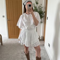 Emily Dawes wears petite summer dress