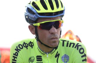 Alberto Contador (Tinkoff) in full concentration mode prior to the stage