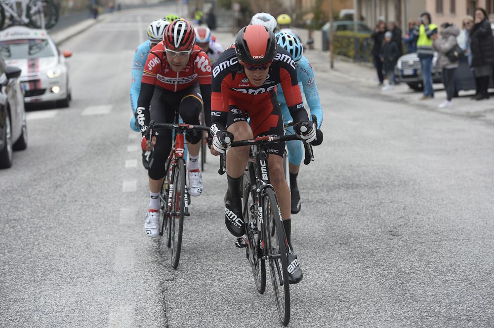 Alessandro de Marchi leads the breakaway.