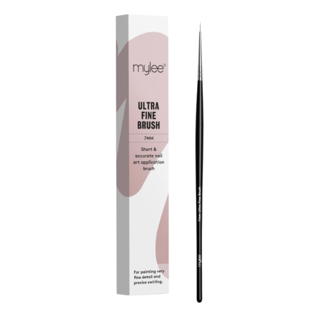 A product shot of the Mylee Brush for gel and polish nail art, on a white background